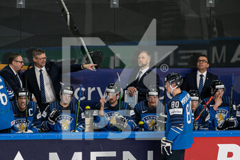 2021-05-25 - Team Finland Bench 
Jalonen Jukka (head coach)  - WORLD CHAMPIONSHIP 2021 - FINLAND VS NORWAY - ICE HOCKEY - WINTER SPORTS