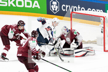 2021-05-27 - Abdelkader Justin (USA) 
Kivlenieks Matiss (Latvia)  - WORLD CHAMPIONSHIP 2021 - USA VS LATVIA - ICE HOCKEY - WINTER SPORTS