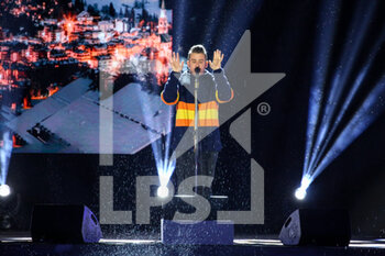 2021-02-07 - The singer Francesco Gabbani guest of the opening ceremony - 2021 FIS ALPINE WORLD SKI CHAMPIONSHIPS - OPENING CEREMONY - ALPINE SKIING - WINTER SPORTS