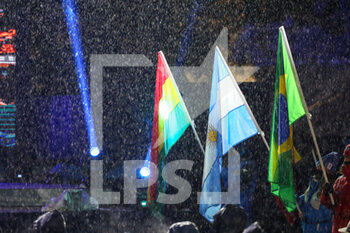 2021-02-07 - Nations flags - 2021 FIS ALPINE WORLD SKI CHAMPIONSHIPS - OPENING CEREMONY - ALPINE SKIING - WINTER SPORTS