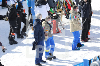 2021-02-09 - Flavio Roda FISI president waiting for the race start in Cortina d'Ampezzo - 2021 FIS ALPINE WORLD SKI CHAMPIONSHIPS - SUPER GIANT - WOMEN - ALPINE SKIING - WINTER SPORTS