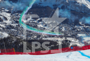 2021-02-14 - 2021 FIS ALPINE WORLD SKI CHAMPIONSHIPS, DH MEN Cortina D'Ampezzo, Veneto, Italy 2021-02-14 - Sunday Image shows Frecce Tricolore  - 2021 FIS ALPINE WORLD SKI CHAMPIONSHIPS - DOWNHILL - MEN - ALPINE SKIING - WINTER SPORTS