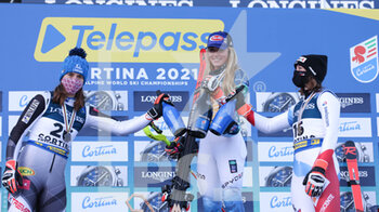 2021-02-15 - Podium - 2021 FIS ALPINE WORLD SKI CHAMPIONSHIPS - ALPINE COMBINED - WOMEN - ALPINE SKIING - WINTER SPORTS