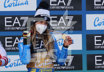 2021-02-16 -  2021 FIS ALPINE WORLD SKI CHAMPIONSHIPS, PAR WOMEN
Cortina D'Ampezzo, Veneto, Italy
2021-02-16 - Tuesday
Image shows 
BASSINO Marta (ITA) Gold Medal  - 2021 FIS ALPINE WORLD SKI CHAMPIONSHIPS - PARALLEL GIANT SLALOM - WOMEN - ALPINE SKIING - WINTER SPORTS