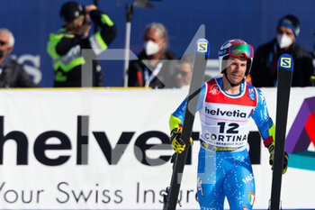 2021-02-19 - Luca De Aliprandini (ITA) celebrates after realizing he is in 2nd place and silver medalist - 2021 FIS ALPINE WORLD SKI CHAMPIONSHIPS - GIANT SLALOM - MEN - ALPINE SKIING - WINTER SPORTS