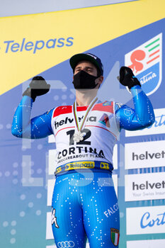 2021-02-19 - Luca De Aliprandini (ITA) on the podium with the silver medal - 2021 FIS ALPINE WORLD SKI CHAMPIONSHIPS - GIANT SLALOM - MEN - ALPINE SKIING - WINTER SPORTS