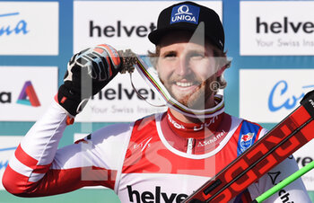 2021-02-19 - L‚Äôaustriaco Marco Schwarz esibisce la sua medaglia di bronzo - 2021 FIS ALPINE WORLD SKI CHAMPIONSHIPS - GIANT SLALOM - MEN - ALPINE SKIING - WINTER SPORTS