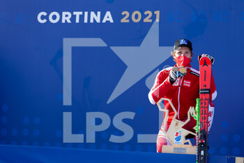 2021-02-19 - Marco Schwarz (AUT) wins the bronze medal in GS in Cortina - 2021 FIS ALPINE WORLD SKI CHAMPIONSHIPS - GIANT SLALOM - MEN - ALPINE SKIING - WINTER SPORTS