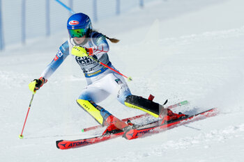 2021-02-20 - Mikaela Shiffrin (USA) in action. She is the 4th fastest after the first run - 2021 FIS ALPINE WORLD SKI CHAMPIONSHIPS - SLALOM - WOMEN - ALPINE SKIING - WINTER SPORTS