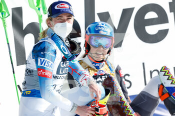 2021-02-20 - Petra Vlhova (SVK) and Petra Vlhova (SVK) watching the standings - 2021 FIS ALPINE WORLD SKI CHAMPIONSHIPS - SLALOM - WOMEN - ALPINE SKIING - WINTER SPORTS