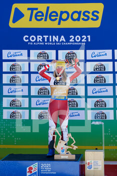 2021-02-20 - Katharina Liensberger (AUT) on the podium - 2021 FIS ALPINE WORLD SKI CHAMPIONSHIPS - SLALOM - WOMEN - ALPINE SKIING - WINTER SPORTS