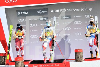 2021-02-26 - 1) Gut-Behrami Lara (SUI)
2) Siebenhofer Ramona (AUT)
3) Suter Corinne (SUI) - 2021 AUDI FIS SKI WORLD CUP VAL DI FASSA - DOWNHILL WOMEN - ALPINE SKIING - WINTER SPORTS