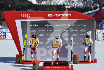 2021-02-26 - podium val di Fassa skiworldcup - 2021 AUDI FIS SKI WORLD CUP VAL DI FASSA - DOWNHILL WOMEN - ALPINE SKIING - WINTER SPORTS
