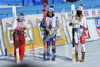 2021-02-28 - Podium Valdifassa skiworldcup - 2021 AUDI FIS SKI WORLD CUP VAL DI FASSA - SUPERG WOMEN - ALPINE SKIING - WINTER SPORTS