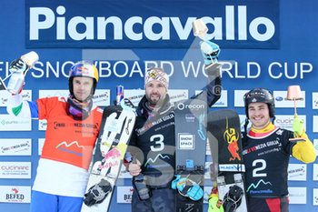 2020-01-25 - Il podio con PROMMEGGER Andreas AUT, FISCHNALLER Roland ITA e BAUMEISTER Stefan GER - FIS SNOWBOARD WORLD CUP - SLALOM PARALLELO PSL - SNOWBOARD - WINTER SPORTS