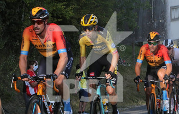 2020-09-18 - Marco Haller, Damiano Caruso of Bahrain - Mc Laren and Wout Van Aert of Team Jumbo - Visma during the Tour de France 2020, cycling race stage 19, Bourg en Bresse - Champagnole (165,5 km) on September 18, 2020 in Champagnole, France - Photo Laurent Lairys / DPPI - INTERNAZIONALI BNL D'ITALIA - INTERNATIONALS - TENNIS