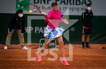 2020-09-29 - Donna Vekic of Croatia in action during the first round at the Roland Garros 2020, Grand Slam tennis tournament, on September 29, 2020 at Roland Garros stadium in Paris, France - Photo Rob Prange / Spain DPPI / DPPI - ROLAND GARROS 2020, GRAND SLAM TOURNAMENT - INTERNATIONALS - TENNIS