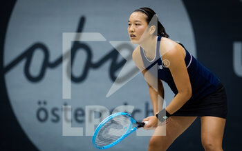 2020-11-07 - Harmony Tan of France in action against Kamilla Rakhimova of Russia during the first qualifications round at 2020 Upper Austria Ladies Linz WTA International tennis tournament on November 7, 2020 at TipsArena Linz in Linz, Austria - Photo Rob Prange / Spain DPPI / DPPI - 2020 UPPER AUSTRIA LADIES LINZ WTA INTERNATIONAL TOURNAMENT - SATURDAY - INTERNATIONALS - TENNIS