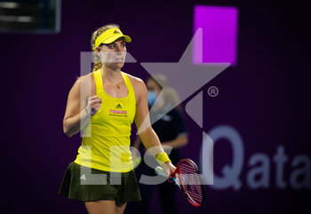 2021-03-01 - Angelique Kerber of Germany during her first-round match at the 2021 Qatar Total Open, WTA 500 tennis tournament on March 1, 2021 at the Khalifa International Tennis and Squash Complex in Doha, Qatar - Photo Rob Prange / Spain DPPI / DPPI - 2021 QATAR TOTAL OPEN, WTA 500 TENNIS TOURNAMENT - INTERNATIONALS - TENNIS