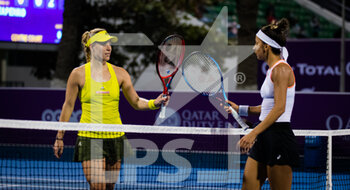 2021-03-01 - Angelique Kerber of Germany and Cagla Buyukakcay of Turkey in action during her first round match at the 2021 Qatar Total Open, WTA 500 tennis tournament on March 1, 2021 at the Khalifa International Tennis and Squash Complex in Doha, Qatar - Photo Rob Prange / Spain DPPI / DPPI - 2021 QATAR TOTAL OPEN, WTA 500 TENNIS TOURNAMENT - INTERNATIONALS - TENNIS