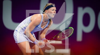 2021-03-01 - Kiki Bertens of the Netherlands in action during her first-round match at the 2021 Qatar Total Open, WTA 500 tennis tournament on March 1, 2021 at the Khalifa International Tennis and Squash Complex in Doha, Qatar - Photo Rob Prange / Spain DPPI / DPPI - 2021 QATAR TOTAL OPEN, WTA 500 TENNIS TOURNAMENT - INTERNATIONALS - TENNIS