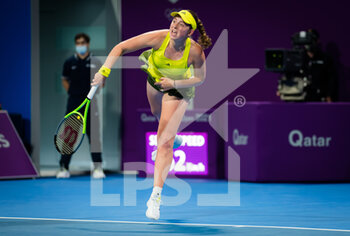 2021-03-01 - Jelena Ostapenko of Latvia in action during her first-round match at the 2021 Qatar Total Open, WTA 500 tennis tournament on March 1, 2021 at the Khalifa International Tennis and Squash Complex in Doha, Qatar - Photo Rob Prange / Spain DPPI / DPPI - 2021 QATAR TOTAL OPEN, WTA 500 TENNIS TOURNAMENT - INTERNATIONALS - TENNIS