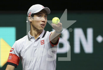 2021-03-01 - Kei Nishikori of Japan during his first round match against Felix Auger-Aliassime of Canada on day 1 of the ABN AMRO World Tennis Tournament 2021, ATP 500 tournament on March 1, 2021 at the Rotterdam Ahoy in Rotterdam, Netherlands - Photo Jean Catuffe / DPPI - ABN AMRO WORLD TENNIS TOURNAMENT 2021, ATP 500 TOURNAMENT - INTERNATIONALS - TENNIS