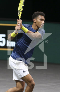 2021-03-01 - Felix Auger-Aliassime of Canada during his first round match against Kei Nishikori of Japan on day 1 of the ABN AMRO World Tennis Tournament 2021, ATP 500 tournament on March 1, 2021 at the Rotterdam Ahoy in Rotterdam, Netherlands - Photo Jean Catuffe / DPPI - ABN AMRO WORLD TENNIS TOURNAMENT 2021, ATP 500 TOURNAMENT - INTERNATIONALS - TENNIS