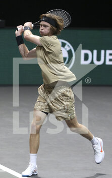 2021-03-02 - Andrey Rublev of Russia during day 2 of the 48th ABN AMRO World Tennis Tournament, an ATP Tour 500 tournament on March 2, 2021 at the Rotterdam Ahoy in Rotterdam, Netherlands - Photo Jean Catuffe / DPPI - 48TH ABN AMRO WORLD TENNIS TOURNAMENT ATP TOUR 500 - INTERNATIONALS - TENNIS