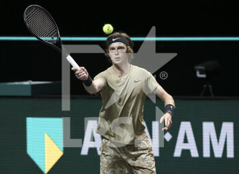 2021-03-02 - Andrey Rublev of Russia during day 2 of the 48th ABN AMRO World Tennis Tournament, an ATP Tour 500 tournament on March 2, 2021 at the Rotterdam Ahoy in Rotterdam, Netherlands - Photo Jean Catuffe / DPPI - 48TH ABN AMRO WORLD TENNIS TOURNAMENT ATP TOUR 500 - INTERNATIONALS - TENNIS