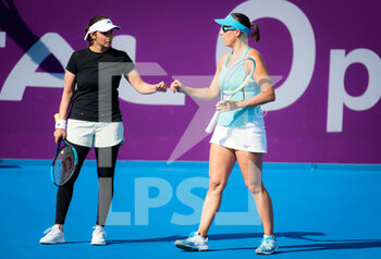 2021-03-04 - Sania Mirza of India playing doubles with Andreja Klepac of Slovenia at the 2021 Qatar Total Open, WTA 500 tennis tournament on March 4, 2021 at the Khalifa International Tennis and Squash Complex in Doha, Qatar - Photo Rob Prange / Spain DPPI / DPPI - 2021 QATAR TOTAL OPEN, WTA 500 TENNIS TOURNAMENT - INTERNATIONALS - TENNIS
