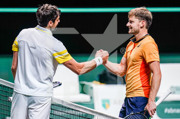 2021-03-04 - Jeremy Chardy of France and David Goffin of Belgium during the ABN AMRO World Tennis Tournament 2021, ATP 500 tournament on March 4, 2021 at the Rotterdam Ahoy in Rotterdam, Netherlands - Photo Henk Seppen / Orange Pictures / DPPI - ABN AMRO WORLD TENNIS TOURNAMENT 2021, ATP 500 TOURNAMENT - INTERNATIONALS - TENNIS