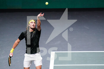 2021-03-04 - Stefanos Tsitsipas of Greece during the ABN AMRO World Tennis Tournament 2021, ATP 500 tournament on March 4, 2021 at the Rotterdam Ahoy in Rotterdam, Netherlands - Photo Henk Seppen / Orange Pictures / DPPI - ABN AMRO WORLD TENNIS TOURNAMENT 2021, ATP 500 TOURNAMENT - INTERNATIONALS - TENNIS