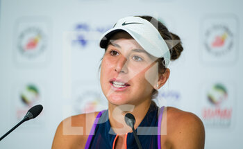 2021-03-09 - Belinda Bencic of Switzerland talks to the media after the second round of the 2021 Dubai Duty Free Tennis Championships WTA 1000 tournament on March 9, 2021 at the Dubai Duty Free Tennis Stadium in Dubai, United Arab Emirates - Photo Rob Prange / Spain DPPI / DPPI - 2021 DUBAI DUTY FREE TENNIS CHAMPIONSHIPS WTA 1000 TOURNAMENT - INTERNATIONALS - TENNIS
