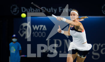 2021-03-09 - Petra Kvitova of the Czech Republic in action during her second round match at the 2021 Dubai Duty Free Tennis Championships WTA 1000 tournament on March 9, 2021 at the Dubai Duty Free Tennis Stadium in Dubai, United Arab Emirates - Photo Rob Prange / Spain DPPI / DPPI - 2021 DUBAI DUTY FREE TENNIS CHAMPIONSHIPS WTA 1000 TOURNAMENT - INTERNATIONALS - TENNIS