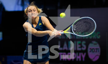 2021-03-15 - Aliaksandra Sasnovich of Belarus in action during the first round of the 2021 St Petersburg Ladies Trophy, WTA 500 tennis tournament on March 15, 2021 at the Sibur Arena in St Petersburg, Russia - Photo Rob Prange / Spain DPPI / DPPI - 2021 ST PETERSBURG LADIES TROPHY, WTA 500 TENNIS TOURNAMENT - INTERNATIONALS - TENNIS