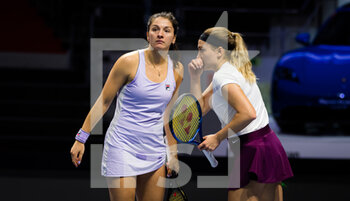 2021-03-15 - Margarita Gasparyan and Natela Dzalamidze of Russia playing doubles at the 2021 St Petersburg Ladies Trophy, WTA 500 tennis tournament on March 15, 2021 at the Sibur Arena in St Petersburg, Russia - Photo Rob Prange / Spain DPPI / DPPI - 2021 ST PETERSBURG LADIES TROPHY, WTA 500 TENNIS TOURNAMENT - INTERNATIONALS - TENNIS