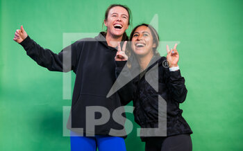2021-03-19 - Sabrina Santamaria & Kaitlyn Christian of the United States during a virtual meet & greet with fans at the 2021 St Petersburg Ladies Trophy, WTA 500 tennis tournament on March 19, 2021 at the Sibur Arena in St Petersburg, Russia - Photo Rob Prange / Spain DPPI / DPPI - 2021 ST PETERSBURG LADIES TROPHY, WTA 500 TENNIS TOURNAMENT - INTERNATIONALS - TENNIS