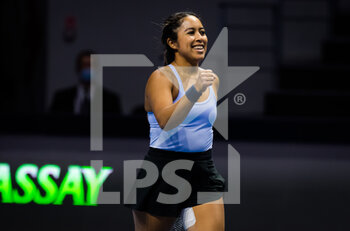 2021-03-20 - Sabrina Santamaria of the United States playing doubles at the 2021 St Petersburg Ladies Trophy, WTA 500 tennis tournament on March 20, 2021 at the Sibur Arena in St Petersburg, Russia - Photo Rob Prange / Spain DPPI / DPPI - 2021 ST PETERSBURG LADIES TROPHY, WTA 500 TENNIS TOURNAMENT - INTERNATIONALS - TENNIS