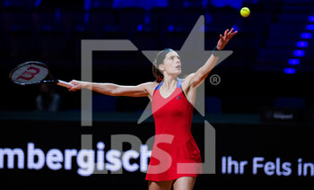 2021-04-19 - Andrea Petkovic of Germany in action during her first round match of the 2021 Porsche Tennis Grand Prix, WTA 500 tournament on April 19, 2021 at Porsche Arena in Stuttgart, Germany - Photo Rob Prange / Spain DPPI / DPPI - 2021 PORSCHE TENNIS GRAND PRIX, WTA 500 TOURNAMENT - INTERNATIONALS - TENNIS