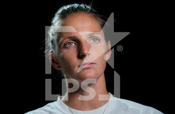 2021-04-30 - Karolina Pliskova of the Czech Republic talks to the media after her first round match at the Mutua Madrid Open 2021, Masters 1000 tennis tournament on April 30, 2021 at La Caja Magica in Madrid, Spain - Photo Rob Prange / Spain DPPI / DPPI - MUTUA MADRID OPEN 2021, MASTERS 1000 TENNIS TOURNAMENT - INTERNATIONALS - TENNIS