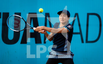 2021-05-01 - Shuko Aoyama of Japan playing doubles at the Mutua Madrid Open 2021, Masters 1000 tennis tournament on May 1, 2021 at La Caja Magica in Madrid, Spain - Photo Rob Prange / Spain DPPI / DPPI - MUTUA MADRID OPEN 2021, MASTERS 1000 TENNIS TOURNAMENT - INTERNATIONALS - TENNIS