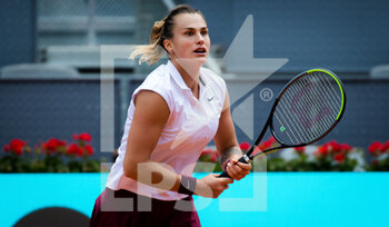 2021-05-02 - Aryna Sabalenka of Belarus during the second round of the Mutua Madrid Open 2021, Masters 1000 tennis tournament on May 2, 2021 at La Caja Magica in Madrid, Spain - Photo Rob Prange / Spain DPPI / DPPI - MUTUA MADRID OPEN 2021, MASTERS 1000 TENNIS TOURNAMENT - INTERNATIONALS - TENNIS