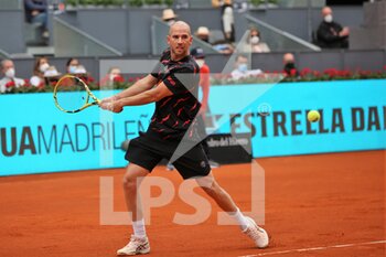 2021-05-03 - Adrian Mannarino of France during the Mutua Madrid Open 2021, Masters 1000 tennis tournament on May 3, 2021 at La Caja Magica in Madrid, Spain - Photo Laurent Lairys / DPPI - MUTUA MADRID OPEN 2021, MASTERS 1000 TENNIS TOURNAMENT - INTERNATIONALS - TENNIS