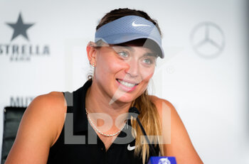 2021-05-05 - Paula Badosa of Spain talks to the media after winning her quarter final match at the Mutua Madrid Open 2021, Masters 1000 tennis tournament on May 5, 2021 at La Caja Magica in Madrid, Spain - Photo Rob Prange / Spain DPPI / DPPI - MUTUA MADRID OPEN 2021, MASTERS 1000 TENNIS TOURNAMENT - INTERNATIONALS - TENNIS