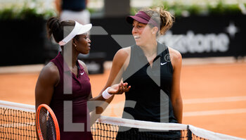 2021-05-11 - Sloane Stephens and Madison Keys of the United States after their first round match at the 2021 Internazionali BNL d'Italia, WTA 1000 tennis tournament on May 11, 2021 at Foro Italico in Rome, Italy - Photo Rob Prange / Spain DPPI / DPPI - 2021 INTERNAZIONALI BNL D'ITALIA, WTA 1000 TENNIS TOURNAMENT - INTERNATIONALS - TENNIS