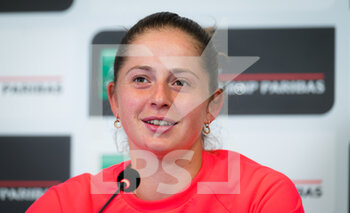 2021-05-13 - Jelena Ostapenko of Latvia talks to the media after winning her third-round match at the 2021 Internazionali BNL d'Italia, WTA 1000 tennis tournament on May 13, 2021 at Foro Italico in Rome, Italy - Photo Rob Prange / Spain DPPI / DPPI - 2021 INTERNAZIONALI BNL D'ITALIA, WTA 1000 TENNIS TOURNAMENT - INTERNATIONALS - TENNIS