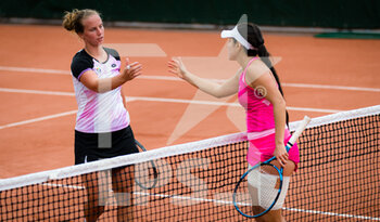 2021-05-26 - Richel Hogenkamp of Netherlands and Maria Camila Osorio Serrano of Colombia in action during the second qualifications round at the Roland-Garros 2021, Grand Slam tennis tournament, Qualifying, on May 26, 2021 at Roland-Garros stadium in Paris, France - Photo Rob Prange / Spain DPPI / DPPI - ROLAND-GARROS 2021, GRAND SLAM TENNIS TOURNAMENT - INTERNATIONALS - TENNIS