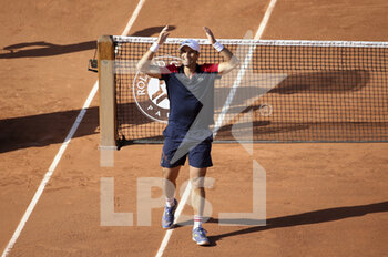 2021-05-30 - Pablo Andujar of Spain celebrates his victory over Dominic Thiem of Austria during day 1 of the French Open 2021, a Grand Slam tennis tournament on May 30, 2021 at Roland-Garros stadium in Paris, France - Photo Jean Catuffe / DPPI - ROLAND-GARROS 2021, GRAND SLAM TENNIS TOURNAMENT - INTERNATIONALS - TENNIS