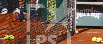 2021-05-31 - Illustration Tennis Balls by Wilson at the net during Roland-Garros 2021, Grand Slam tennis tournament on May 31, 2021 at Roland-Garros stadium in Paris, France - Photo Nicol Knightman / DPPI - ROLAND-GARROS 2021, GRAND SLAM TENNIS TOURNAMENT - INTERNATIONALS - TENNIS